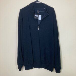 Nick Price Collection Black Quarter-Zip Pullover Sweater XL Cotton Blend Mens